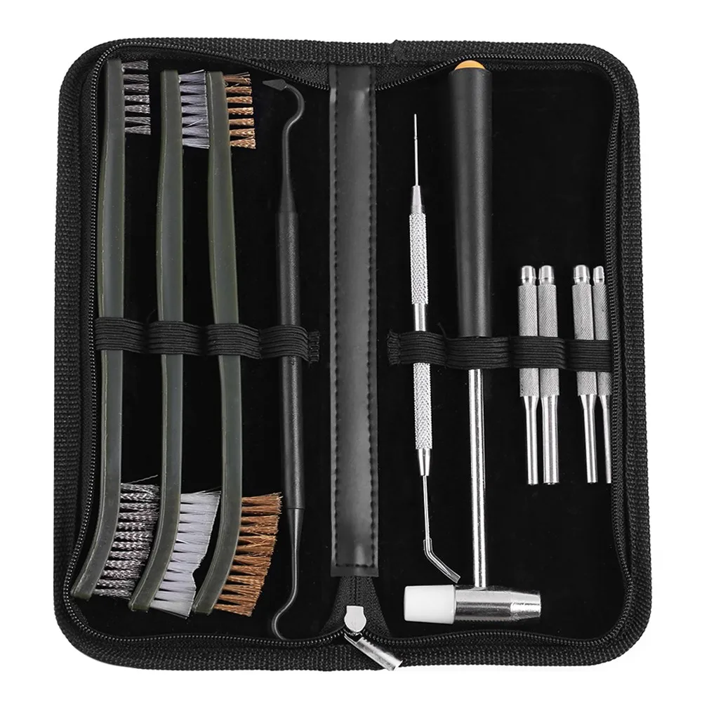 

10Pcs/Set Universal Gun Cleaning Kit Set with Storage Pouch Tactical Hunting Rifle Pistol Shotgun Handgun Gun Cleaning Tool Set