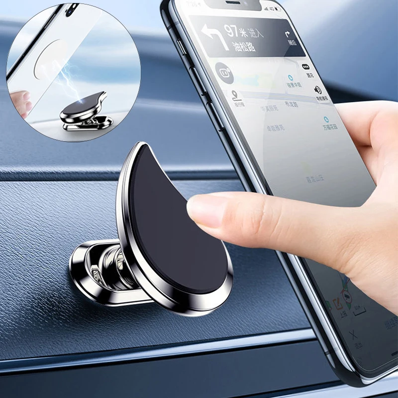 

Powerful Magnetic Car Phone Holder Dashboard Metal Mobile Phone Stand Bracket 360 Rotatable Zinc Alloy Magnet Cellphone Support