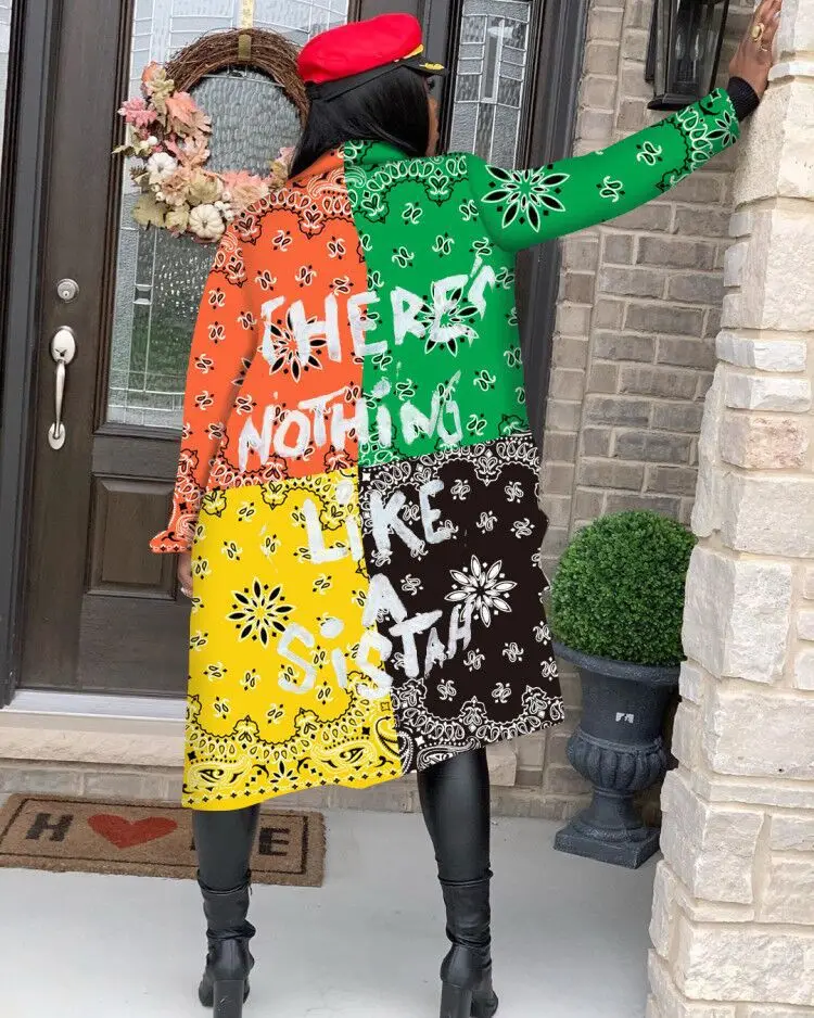 Уличное хипстерское индивидуальное камуфляжное женское пальто с буквенным