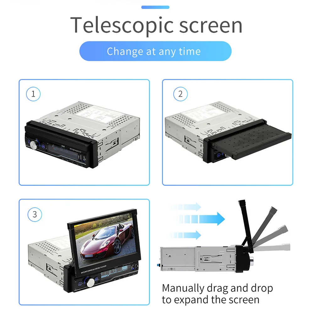 Автомобильный мультимедийный плеер 1DIN indash 7-дюймовый экран GPS nav HD