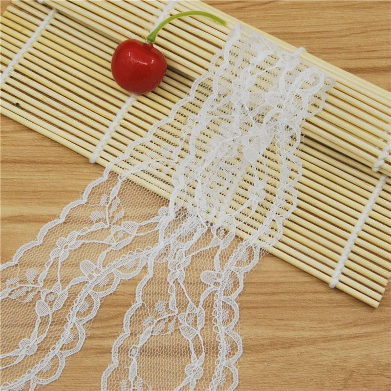Tela de encaje de poli&eacute;ster, accesorios de costura, cinta de decoraci&oacute;n para vestido de novia, suministros de artesan&iacute;a, oro y plata, 50mm, 50 yardas, L213-1