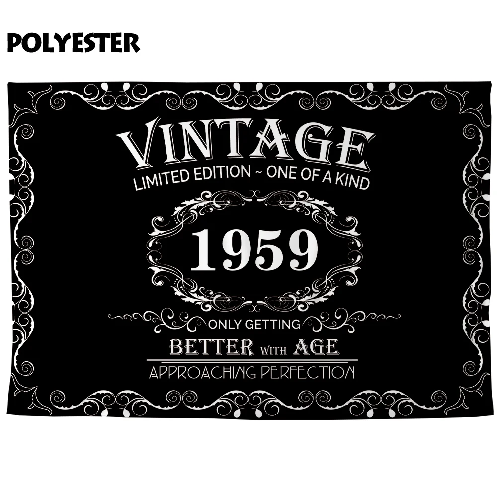 Allenjoy 60th Birthday Banners Vintage White Laciness Phrase Blackboard Party Wallpaper Old Celebrate Event Photobooth Backdrops | Дом и сад
