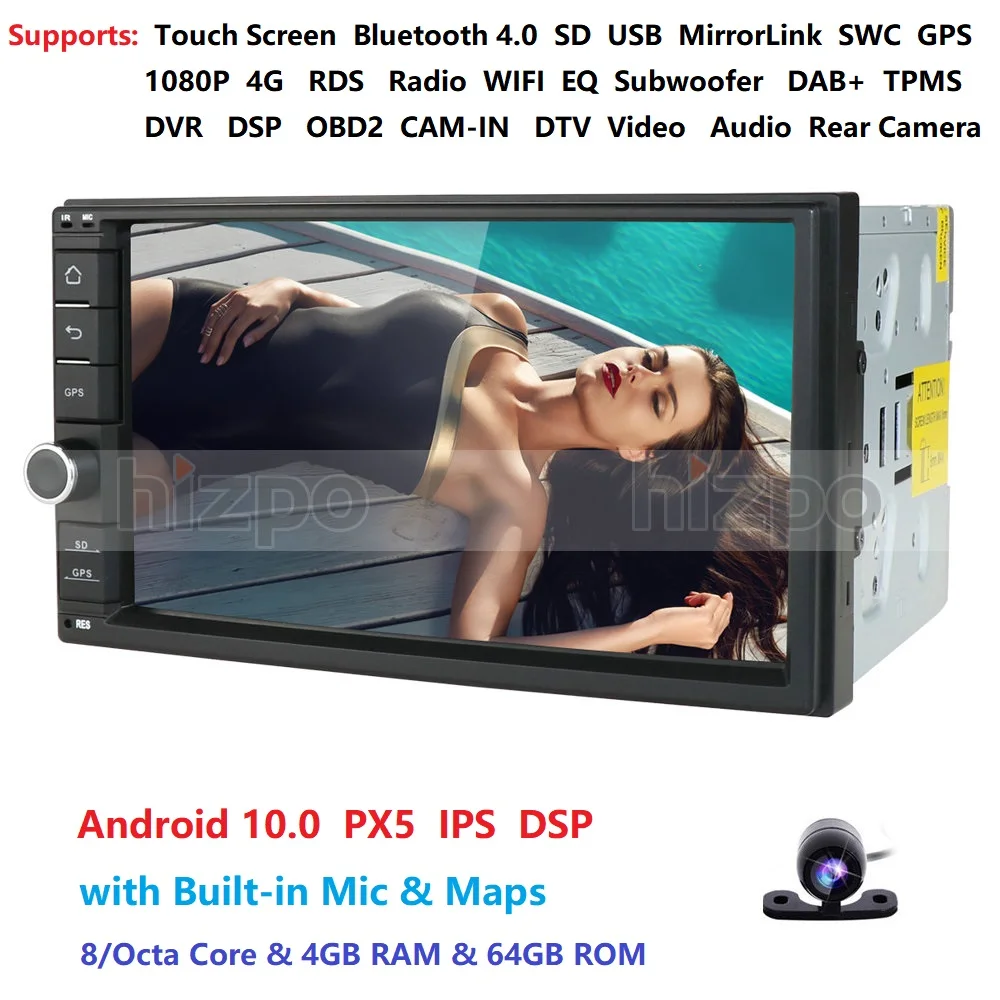 4G 64ROM 8 ядер 7 ''Android 10 0 Авторадио 2DIN универсальный автомобильный без DVD плеера GPS