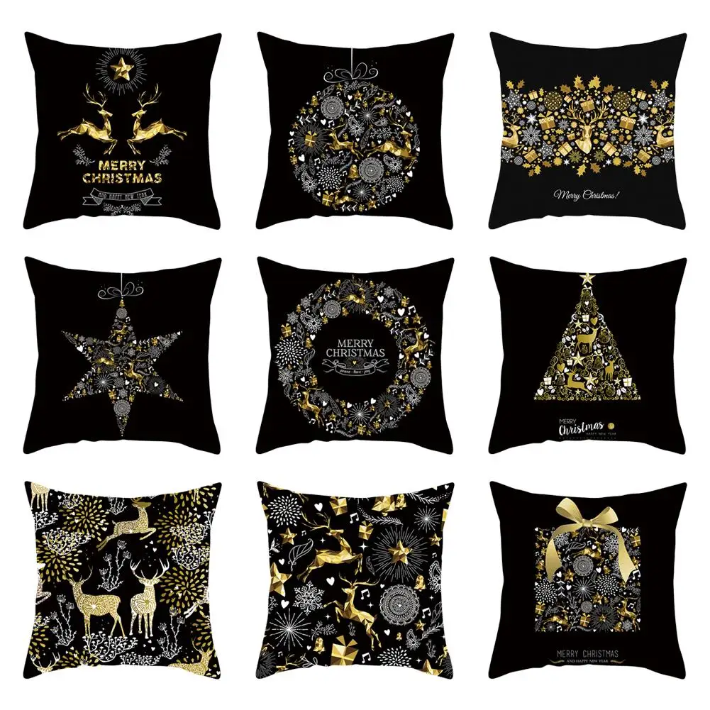 

Christmas Cushion Cover 45*45cm Elk Decorative Pillow Case For Sofa Bed Office Bedroom Christmas New Year Home Decor