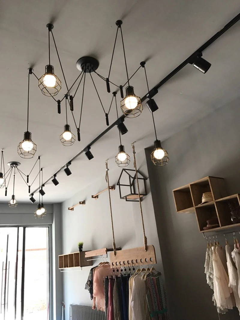 Паук подвесной светильник светодиодный свет паук черный шнур подвесные