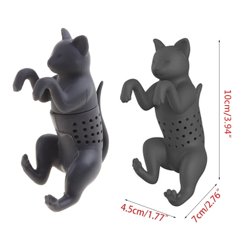 

Cute Animal Cats Tea Leaf Infuser Loose Strainer Herbal Spice Filter Silicone Diffuser Home Office Gadget