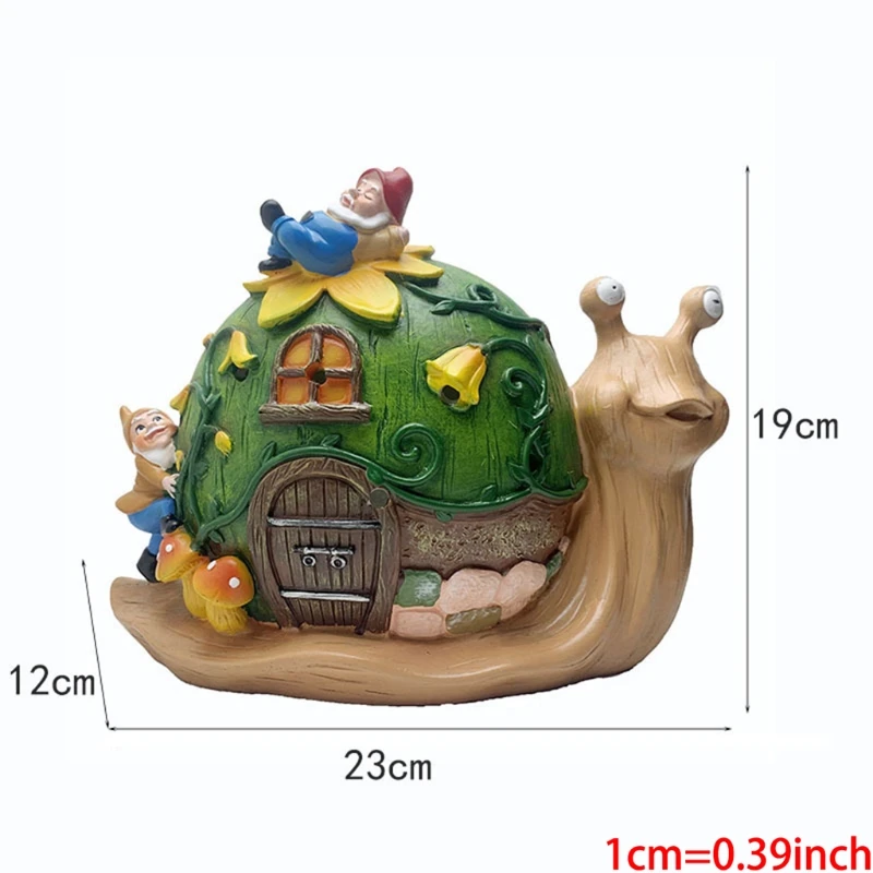 

Garden Statue Snail Figurine Solar Powered Resin Animal Sculpture Indoor Outdoor Decorations Patio Lawn Yard Art Ornaments