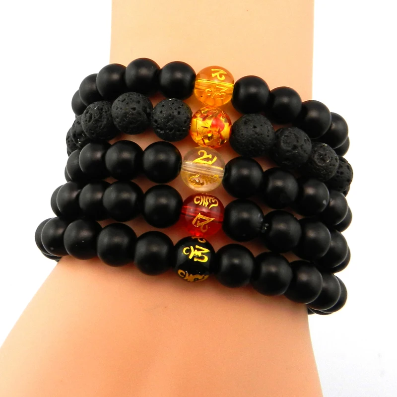 Натуральный камень бусы с тибетским буддизмом мантра тотем Шарм браслет для