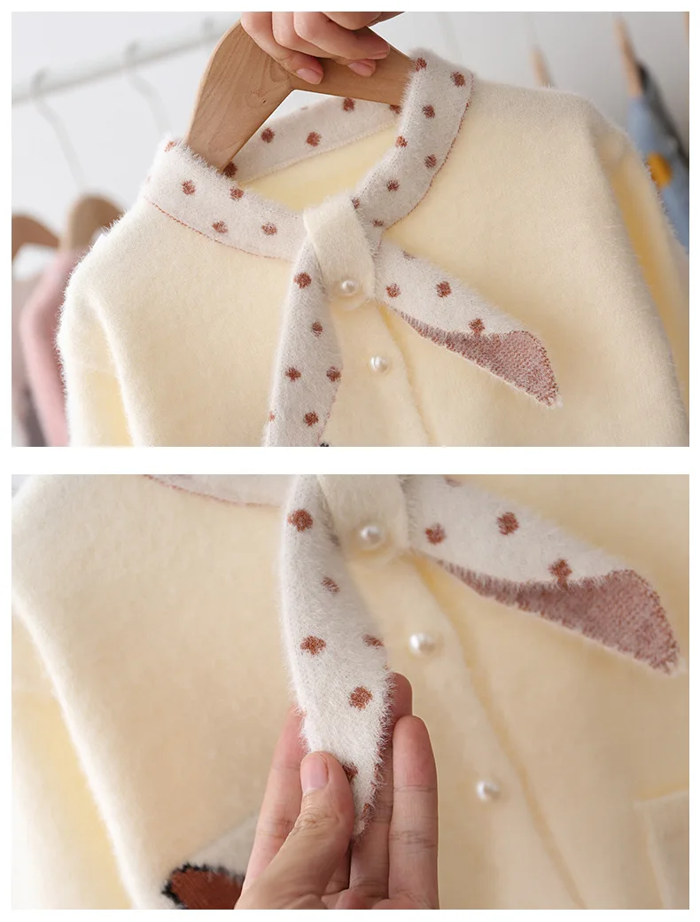 

Rlyaeiz 2019 Autumn Casual Baby Girls Sweater Knitwear Fashion Pattern Embroidery Girls Knitted Cardigan Baby Girls Clothes