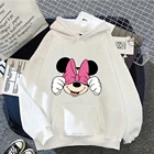 Толстовки с Микки и Минни Маус, Милая одежда, Женская смешная толстовка с мультяшным принтом Диснея в стиле Харадзюку, зимние теплые модные женские толстовки