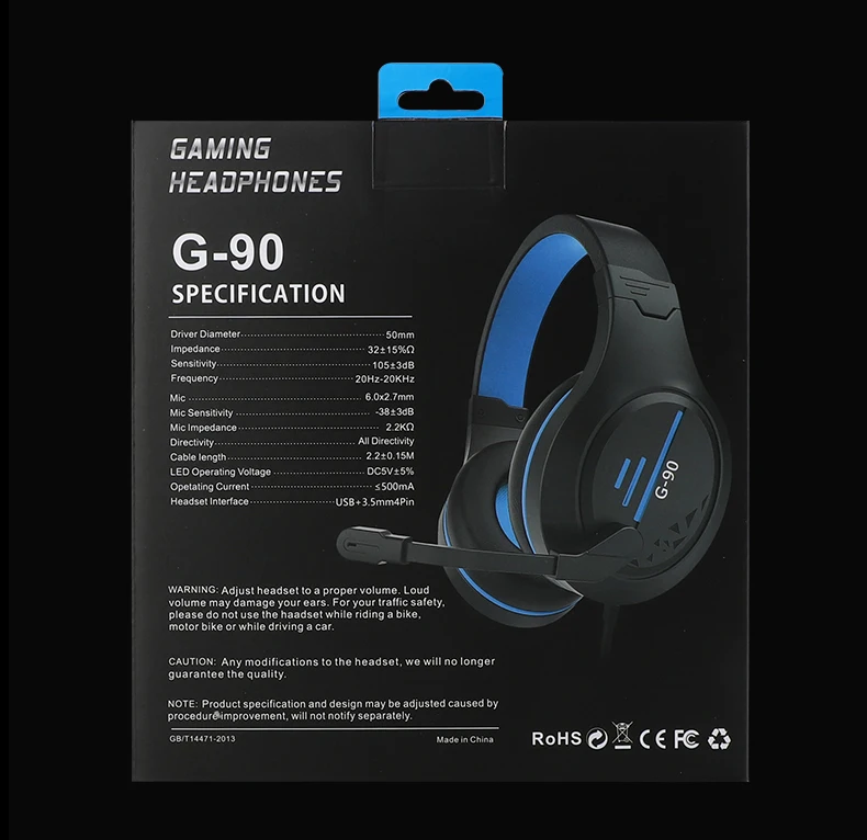 G90 игровых гарнитур большие наушники с светильник микрофоном стерео глубокими
