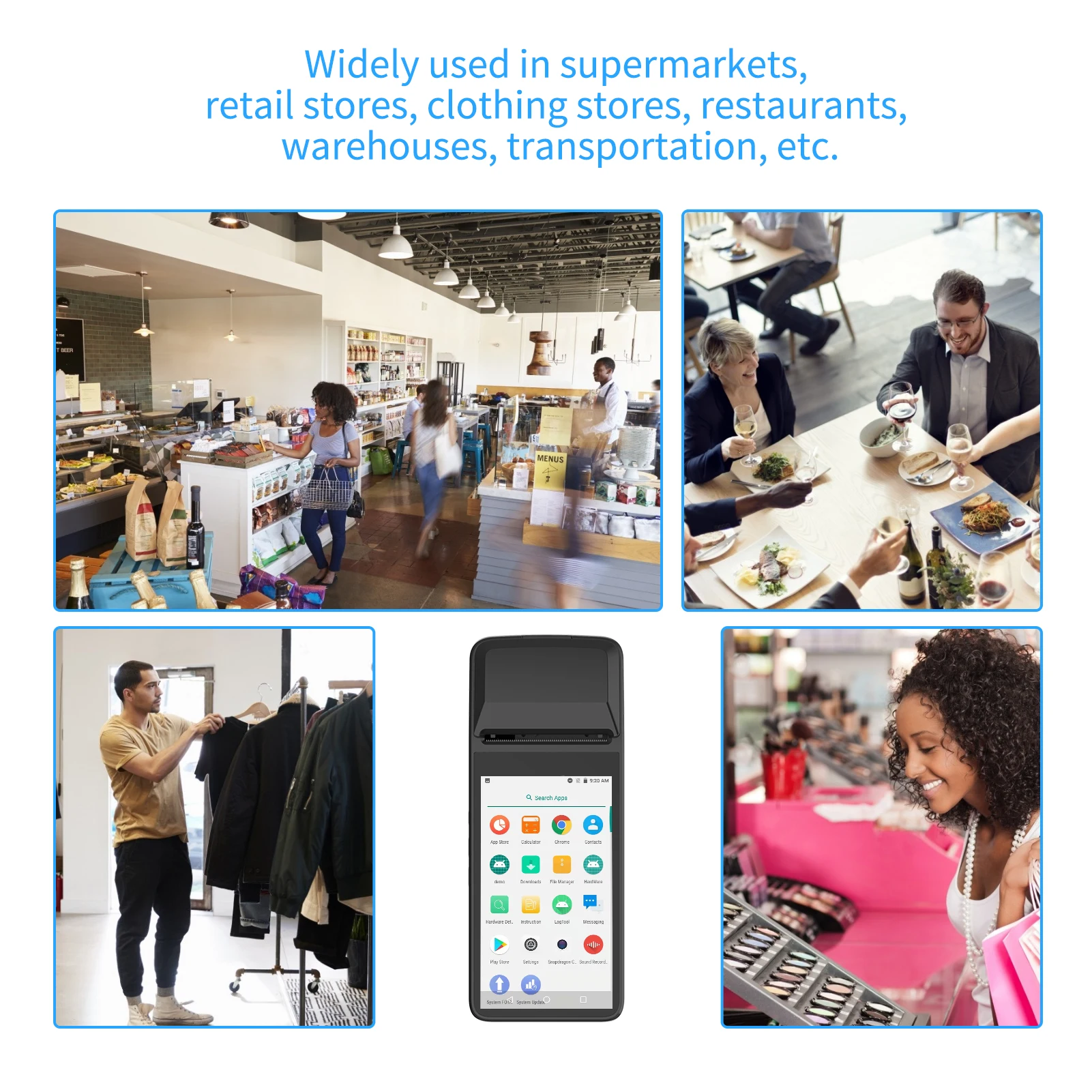 Aibecy ручной КПК POS терминал Термальный чековый принтер 58 мм Android 7 0 поддержка 3G WiFi BT