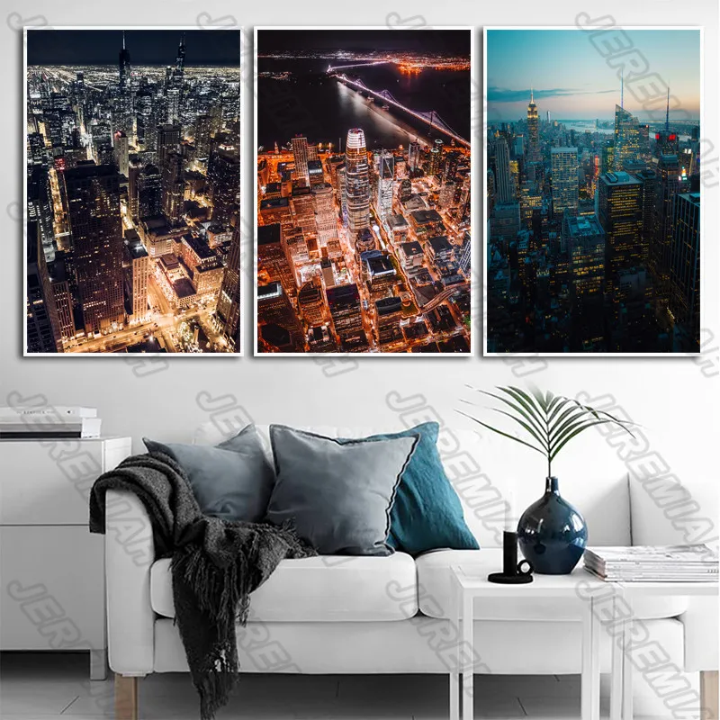 

Night Landscape Photo Poster Nordic Style Wall Art Canvas Print Painting Modern Home Decoration