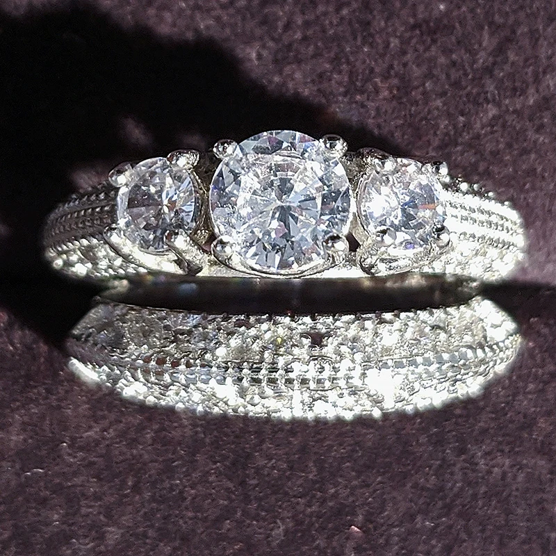 Кольцо женское из серебра 925 пробы 2 шт. в викторианском стиле | Украшения и