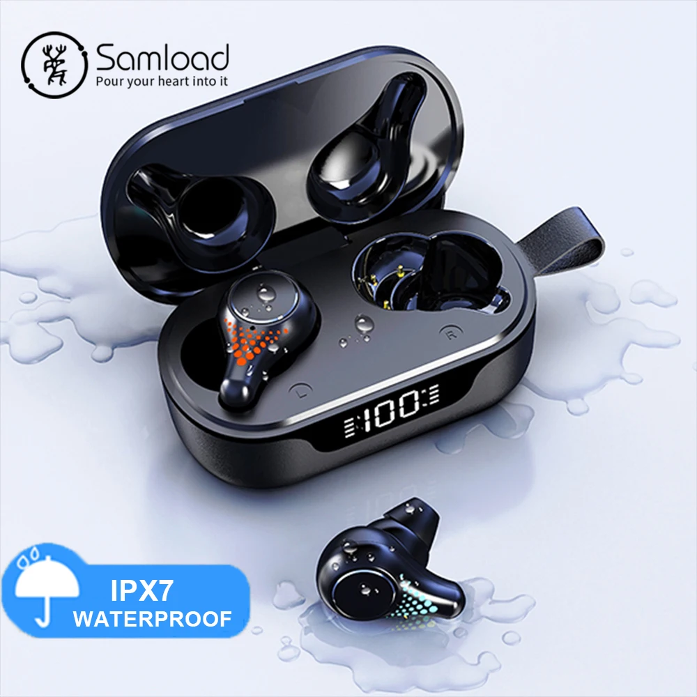 Беспроводные наушники Samload Touch с глубокими басами IPX7 водонепроницаемые