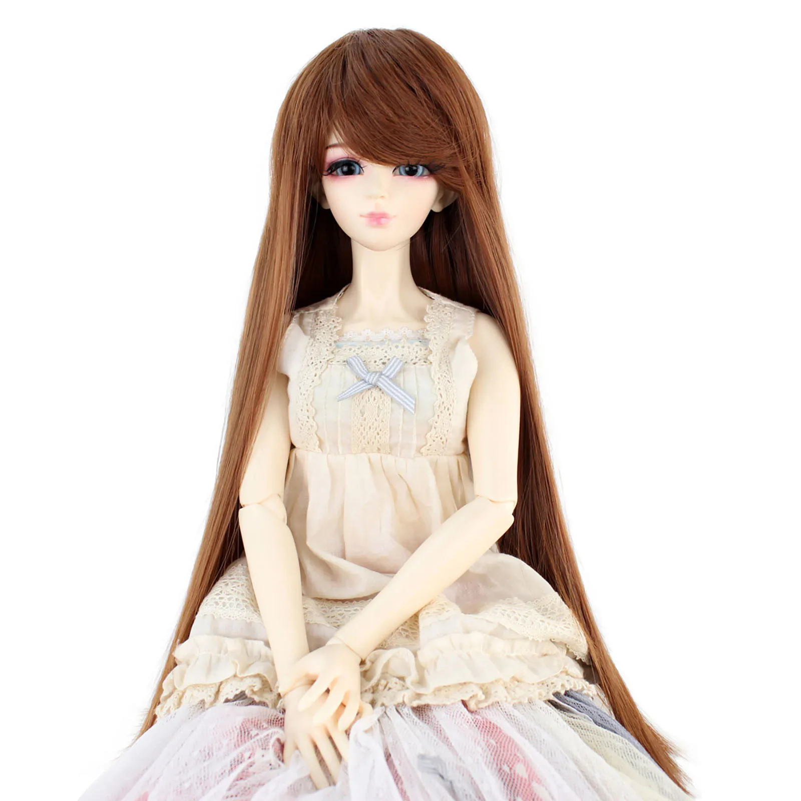 

Miss U Hair Synthetic Long Straight 8-9 Inch 1/3 BJD Wig MSD DOD Pullip Dollfie Doll Red Handmade Hair Accessories