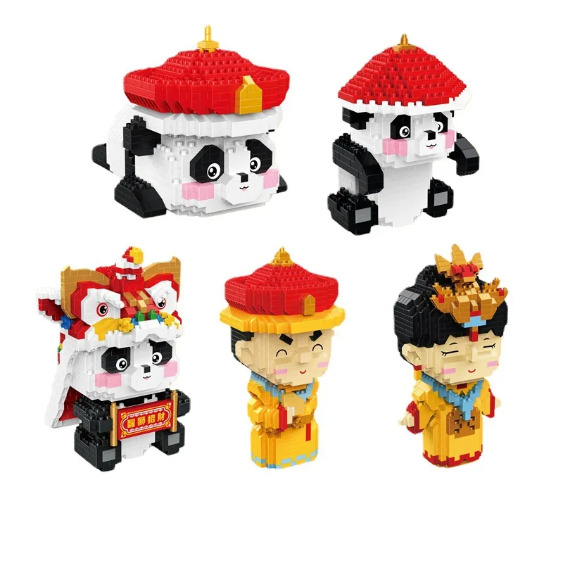 

Cute Mini Blocks Building Bricks Chinese Style Animal Panda Collection Christmas Girls Gifts Toys for Children Juguetes Present