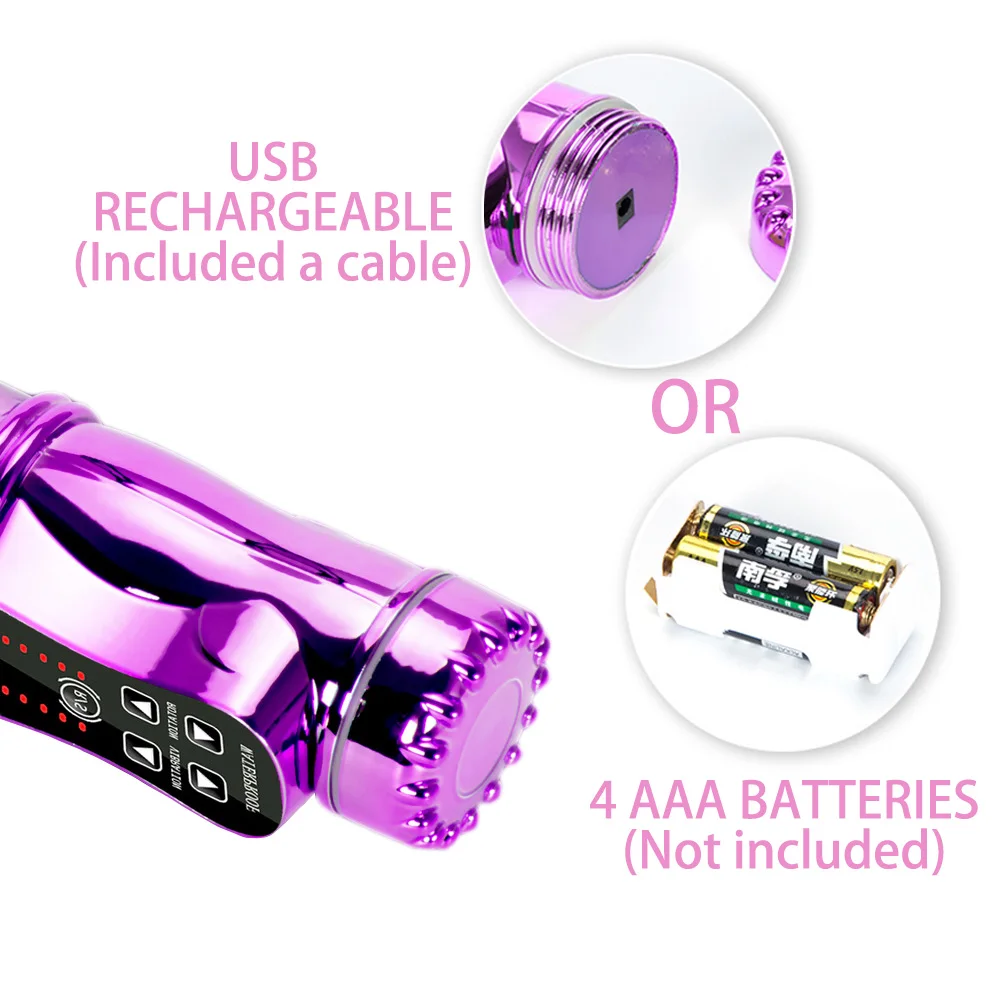 Вибраторы с двойным проникновением для женщин Вращающийся вибратор клитора