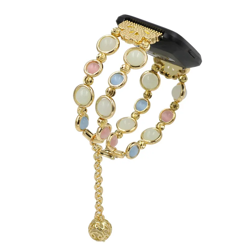 Браслет из нержавеющей стали с блестящими бусинами для Fitbit часы Versa Band|Ремешки