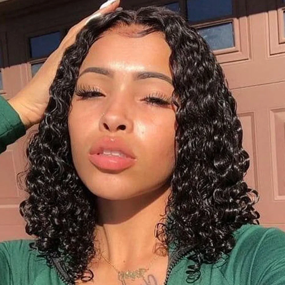 13x6 бразильские кудрявые парики из натуральных волос на кружевной Синтетические