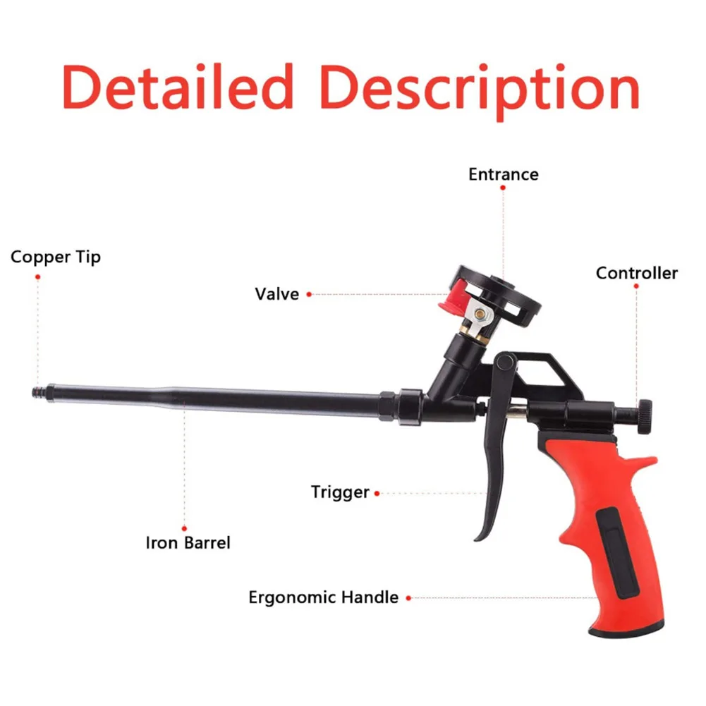 

Home Office Caulking Construction Tool PU Expanding Professional Sealing Heavy Duty Applicator Aluminum Portable Foam Sprayer