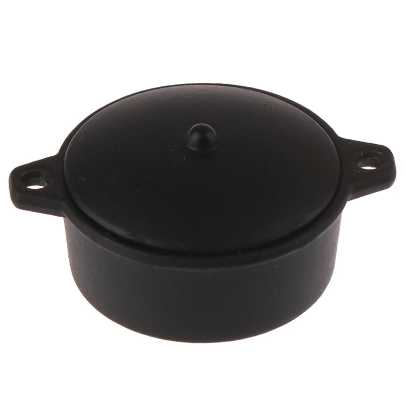 

Hot Mini Pot Boiler Pan with Lid Kettle Doll house Accessories Dollhouse Miniature Kitchen Utensil Cooking Ware Play Kitchen Toy
