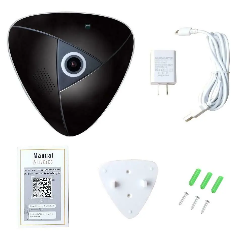 

EVKVO CCTV Full HD 3MP APP View WIFI Camera 360 Degree Two way audio Panoramic mini Fisheye Wireless Smart IP VR Camera
