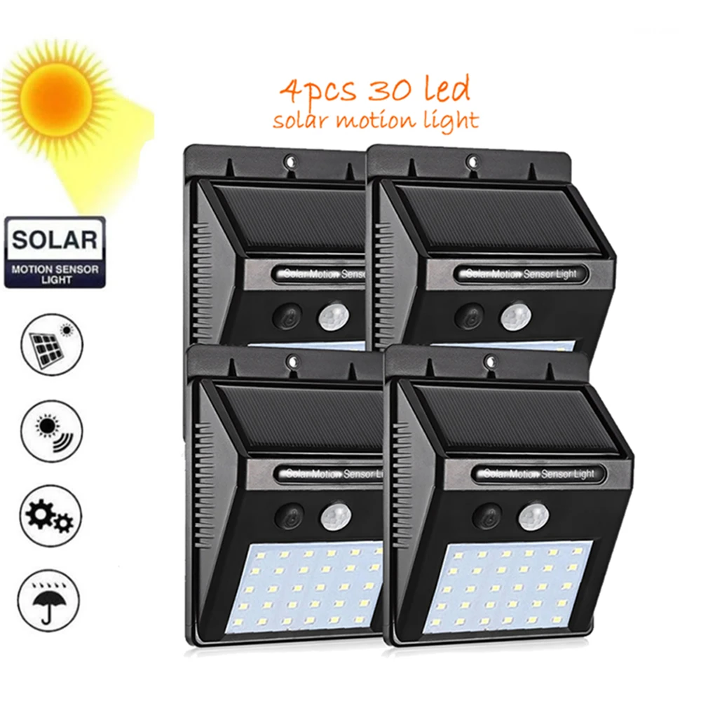 2/4 шт. беспроводная светодиодсветильник лампа на солнечной батарее 30