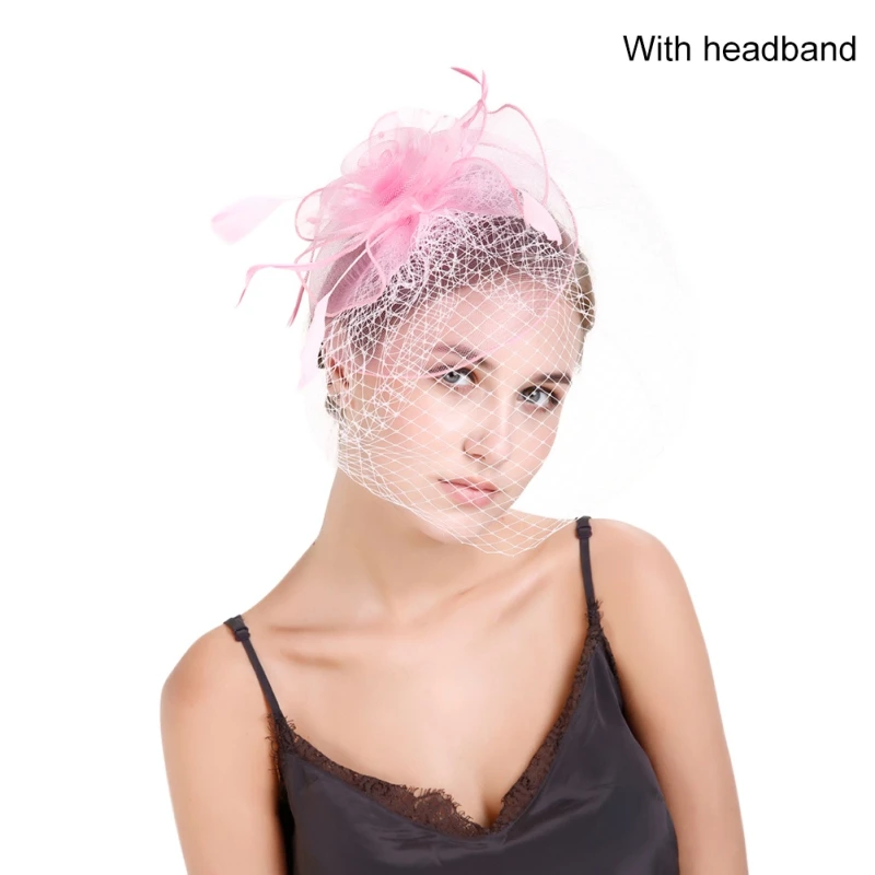 Головной убор заколка для волос зимняя вышитая Фата Женская Коктейльная