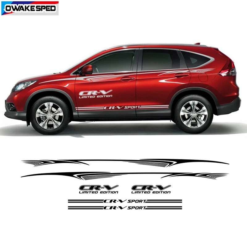 

Car Sticker Both Side Waist Lines Sticker Auto Door Side Skirt Vinyl Decals For Honda-CR-V SUV Sport Stripes Limited Edition