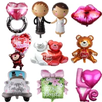 love letter diamond ring foil balloons lips balloon wedding anniversary valentines day party decorations supplie helium globos