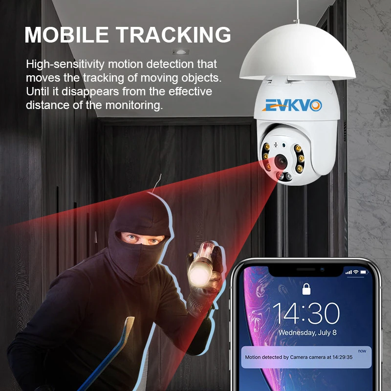 

Smart Life E27 Bulb Tuya Wifi Camera 3MP PTZ Cam with Full Light Night Vision Two Way Talk Auto Tracking for Indoor Or Outdoor