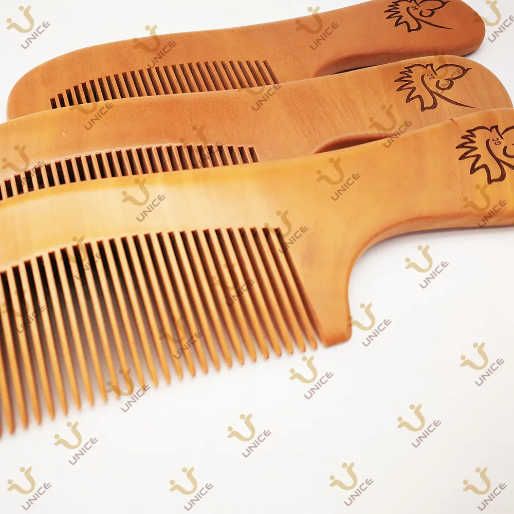 100 шт./лот деревянные гребни для бороды с логотипом под заказ гребень волос