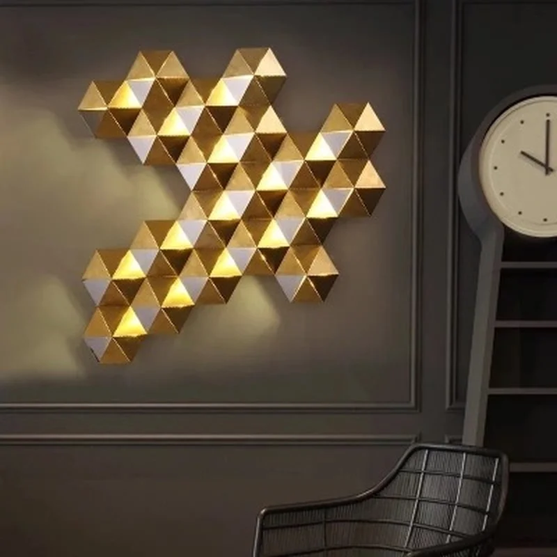 Роскошные сотовые гнезда дизайн золотой блеск светодиодная настенная лампа