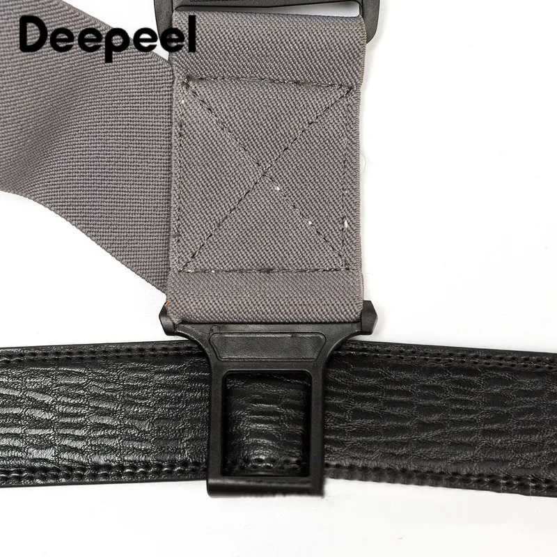 Мужские эластичные широкие подтяжки Deepeel регулируемые для спины однотонные 5 см х