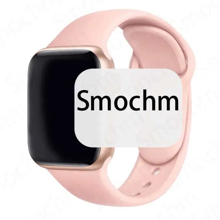 Smochm IWO 8 Plus 1:1 MTK2502C Беспроводное зарядное устройство Bluetooth Смарт часы обновление IWO 9 IWO8 Smartwatch 44 мм серия 4 для Apple Watch - Цвет: RoseG Pink Silicon
