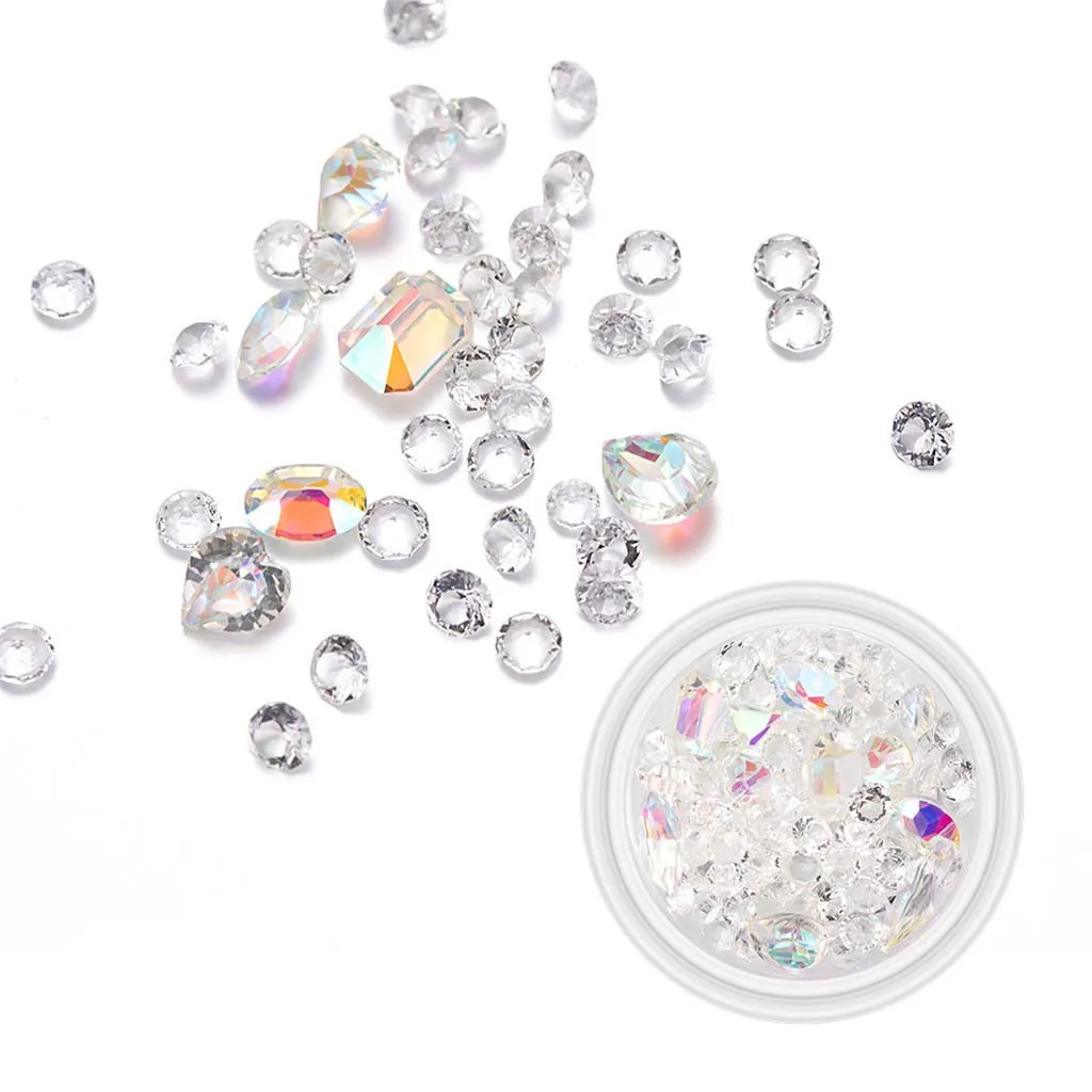 Асимметричный Камень руды для дизайна ногтей наклейка Стразы черный прозрачный