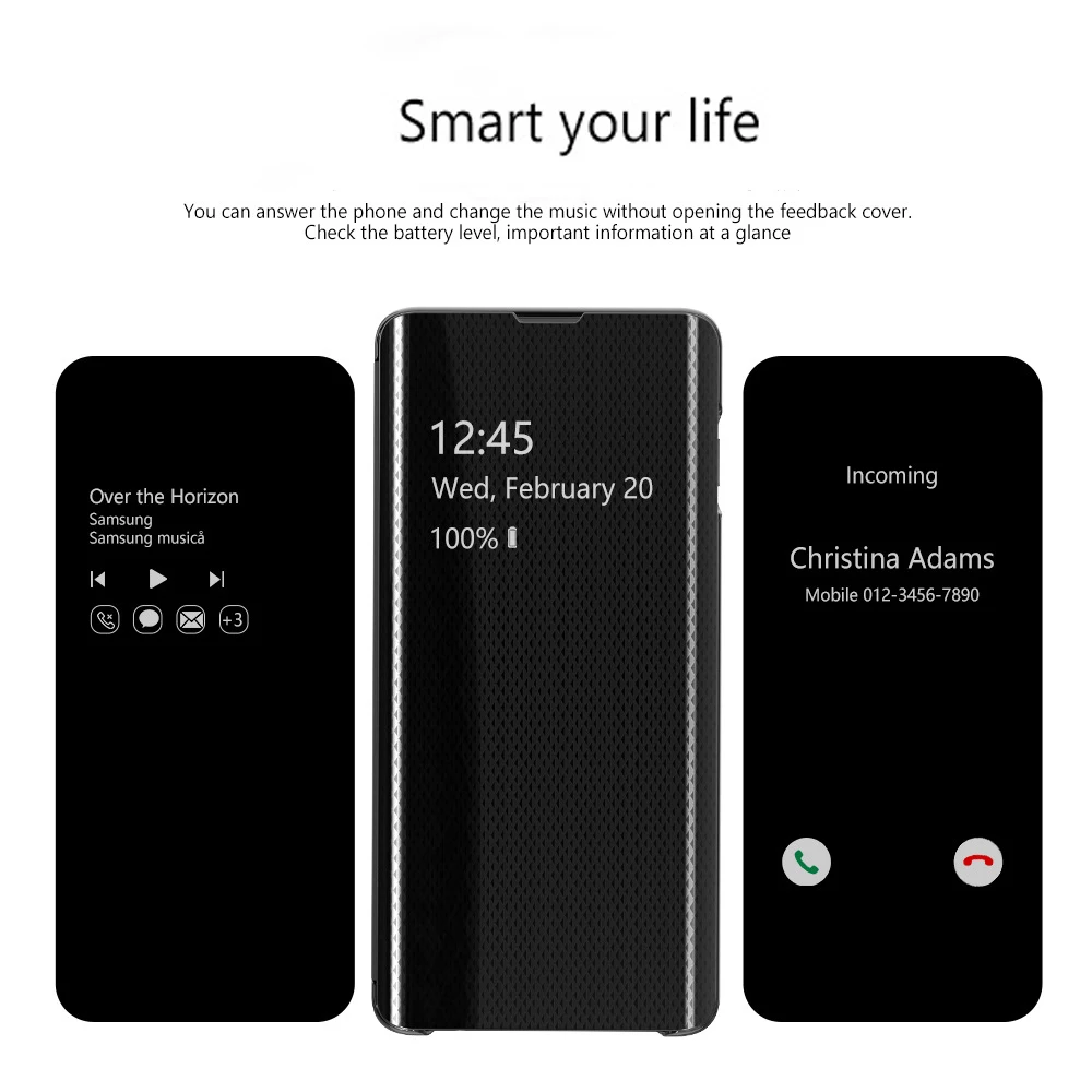 Новое поступление, умный зеркальный флип-чехол 360 для телефона samsung Galaxy S9 S10 Plus, прозрачный чехол для samsung S10e S10 e, чехол для смартфона