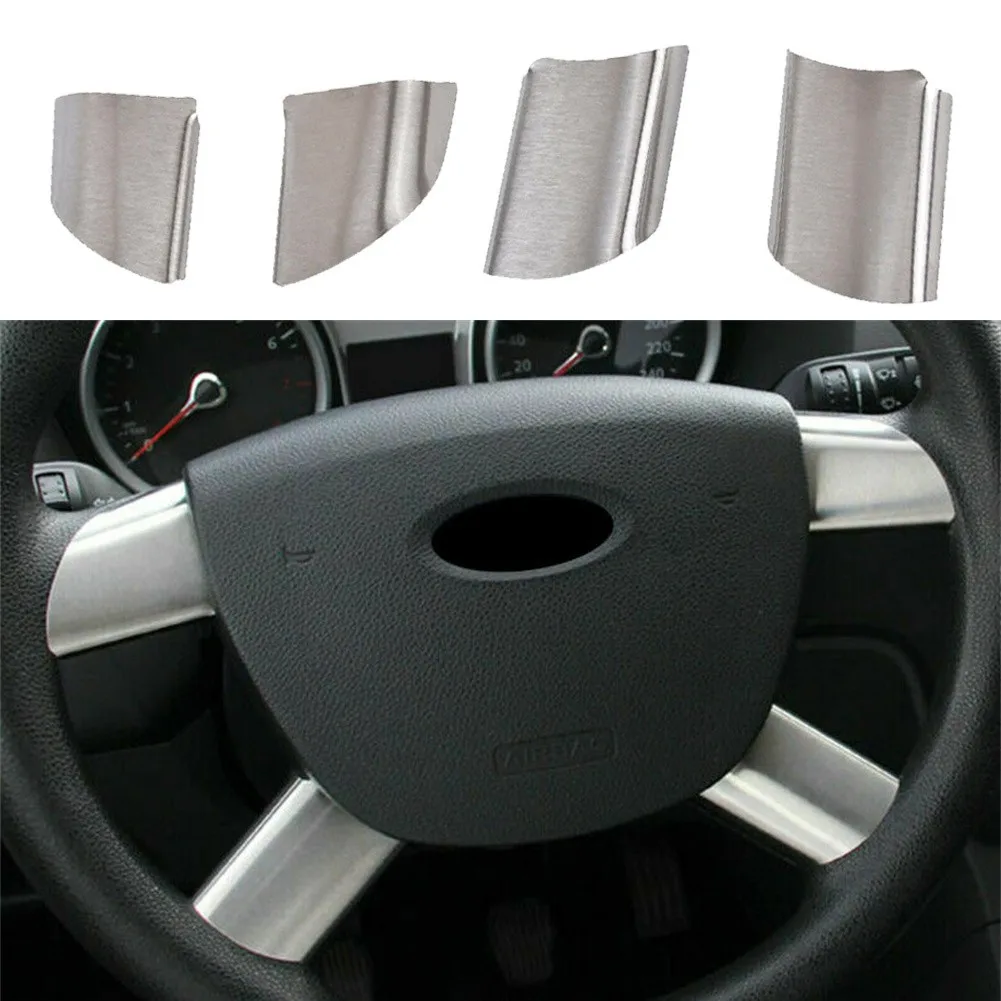 

4pcs For Ford Transit MK7 2006-2014 LTD SILVER Steering Wheel Trim Decoration Sticker ST 2.2 TDCI SWB LWB T260