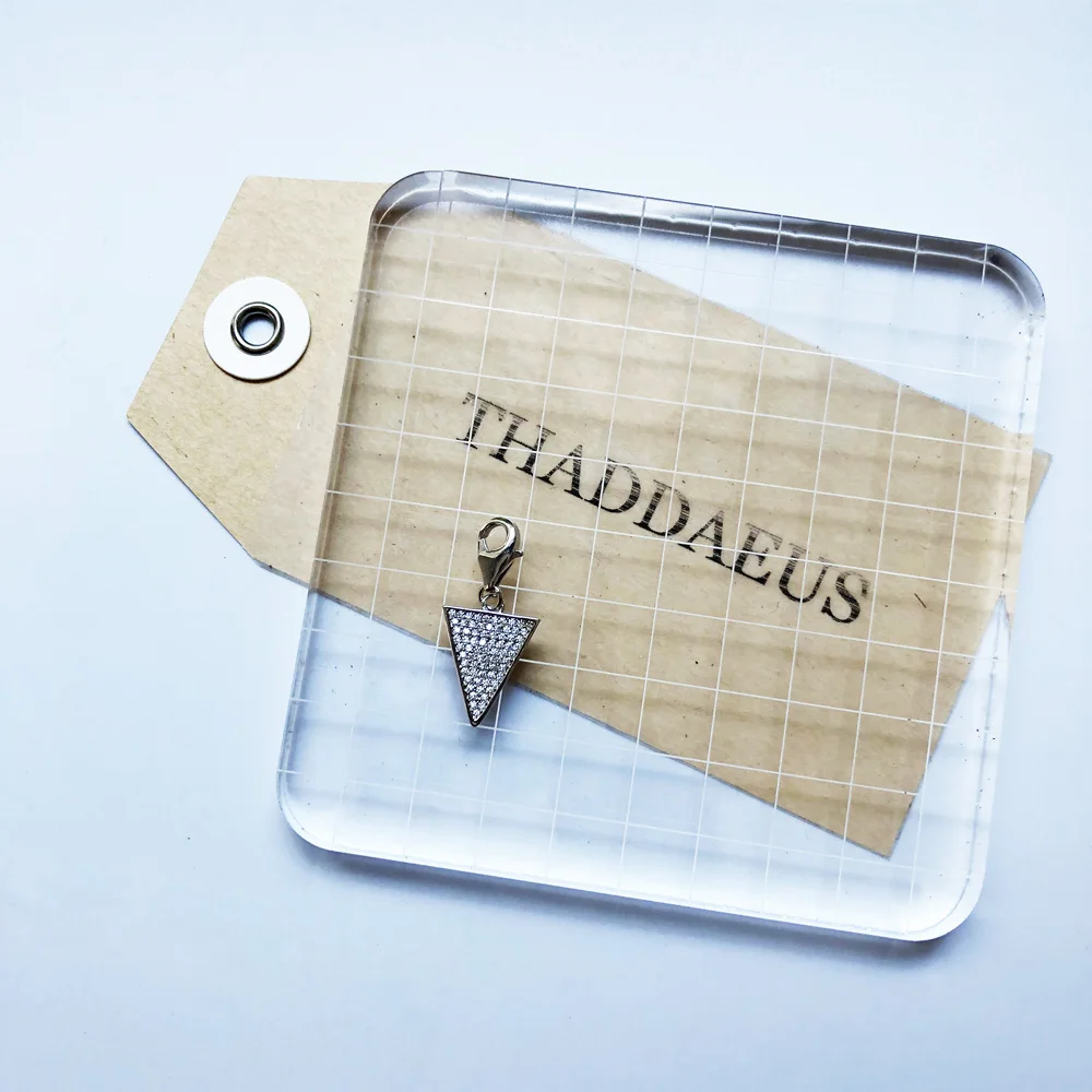 Простой дизайн треугольник кулон Шарм браслет шарма для женщин мужчин 925