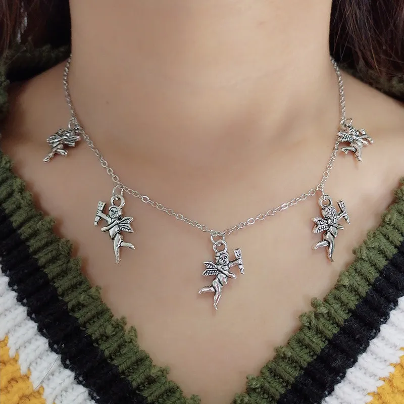 Женское ожерелье с цепочкой в виде мишки сердечками модное ювелирное изделие на