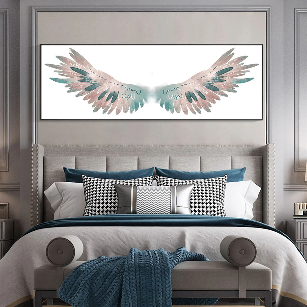 

Wall art Living Room Sofa Background Wall Banners Bedroom Bedside Angel Wings Poster Canvas Painting Picture Home Decoration