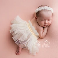 newborn photography outfit princess dress pearl headband set baby girl accessories photo custome studio fotografia clothes props
