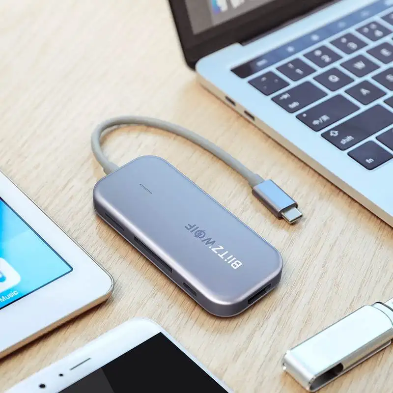 BlitzWolf BW-TH5 7 в 1 Тип usb type-C для передачи данных концентратор с доставкой в течение 3-Порты и разъёмы USB 3,0 TF Card Reader устройство чтения карт USB C зарядка PD 4K Дисплей для MacBook для iPad