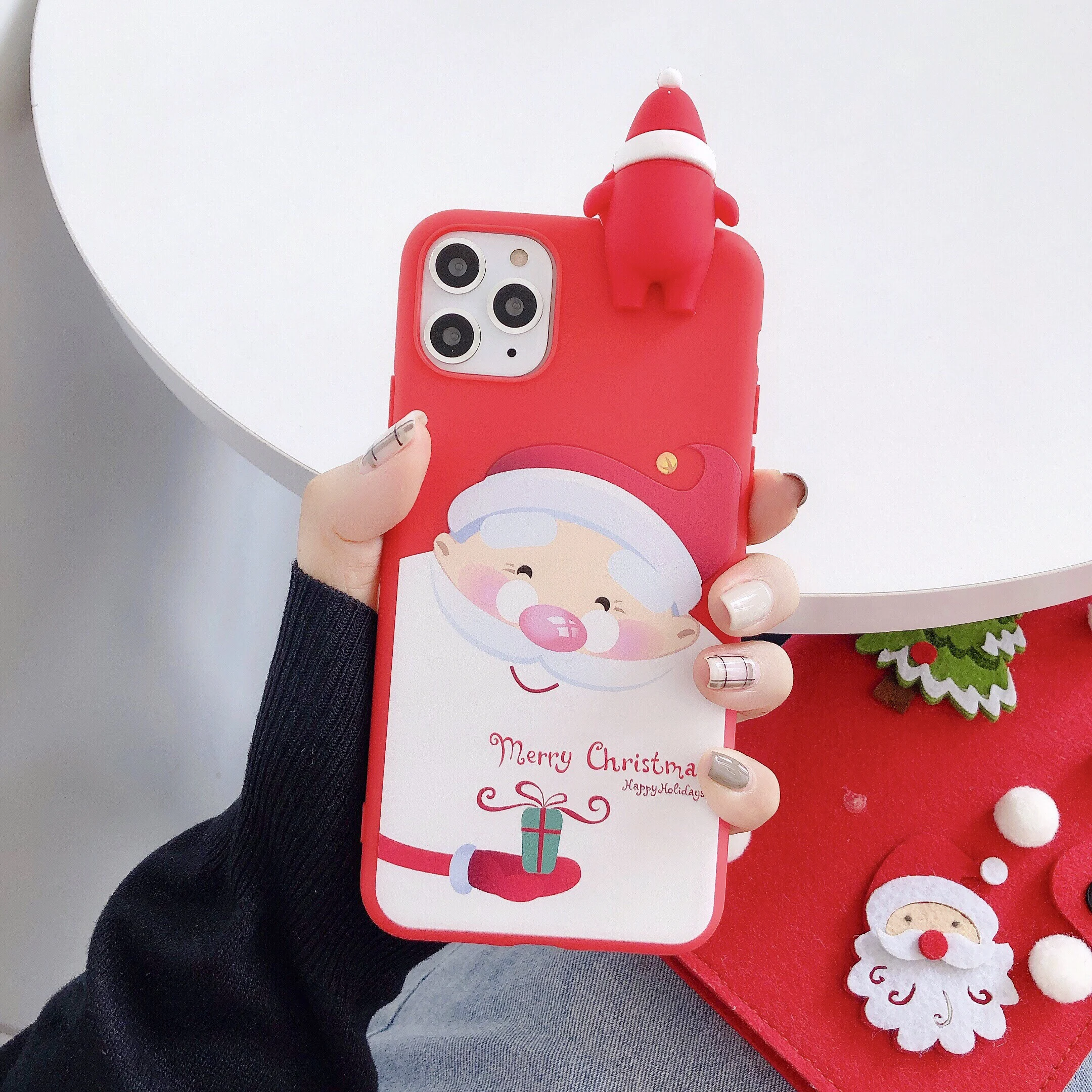 Новогоднее; рождественское 3D чехол для телефона для iphone11 pro max 6s 6 7 8 Plus X XS XR для huawei P20 P30 mate20 Honor20 мягкая крышка IMD