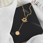 Титановое ожерелье с 18-каратным золотом Geo Good Luck в японском и корейском стиле для вечеринки дизайнерское подиумное платье для выступления Редкие ювелирные изделия INS