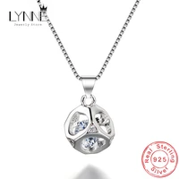new fashion elegant rhinestone square pendant necklace 925 sterling silver magic cube zircon charm neckalces women jewelry gift