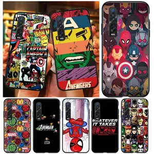 marvel avengers cartoons logo for oppo find x3 x2 r17 lite neo f19 f11 pro plus 5g k5 k3 r15 r9s f9 f7 phone case free global shipping