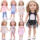 Летнее платье, цельная юбка, Радужное платье-Ципао для 14,5 дюймовых американских кукол Нэнси, одежда для маленьких девочек, подарок на день рождения