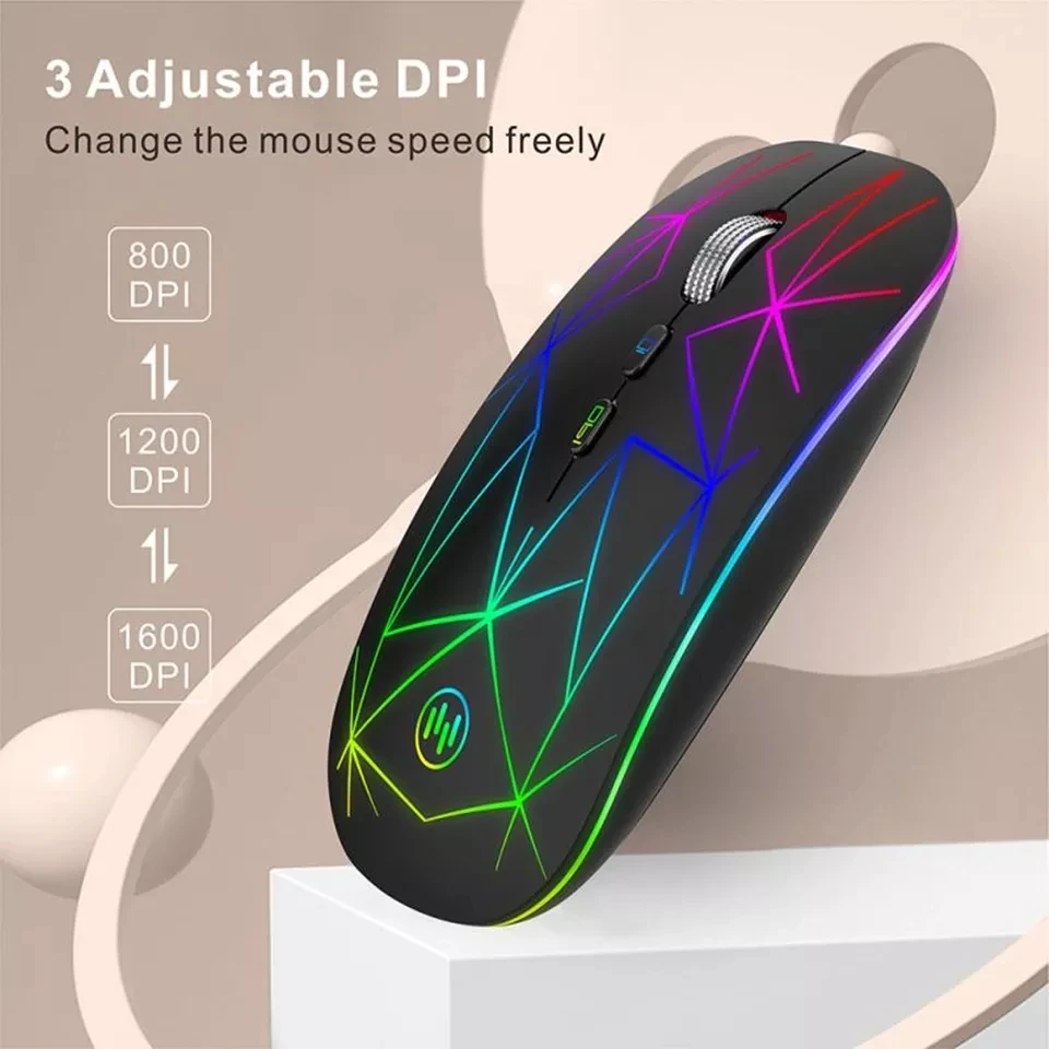 

RGB Wireless Mouse Bluetooth Gamer Mouse Rechargeable Slient Mause USB Computer Mouse With Backlit Ergonomic Mice For Laptop PC